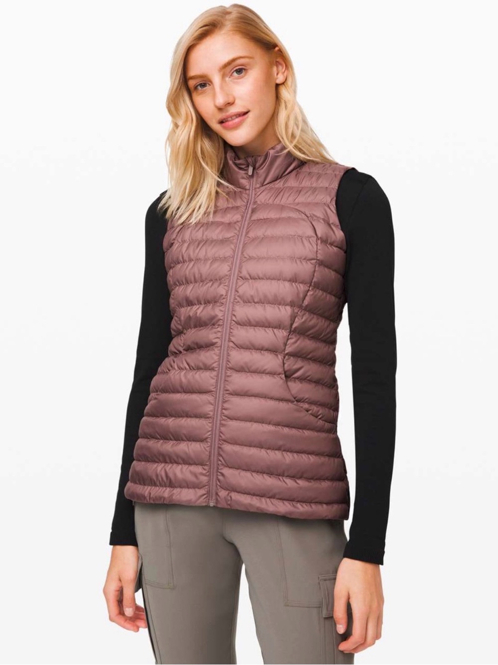 Lululemon Pack It Down Vest Misty Mocha W4BELS Puffer Down Filled Packable